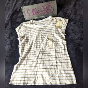 NWT Universal Thread Cream / Brown Stripped Tee M
